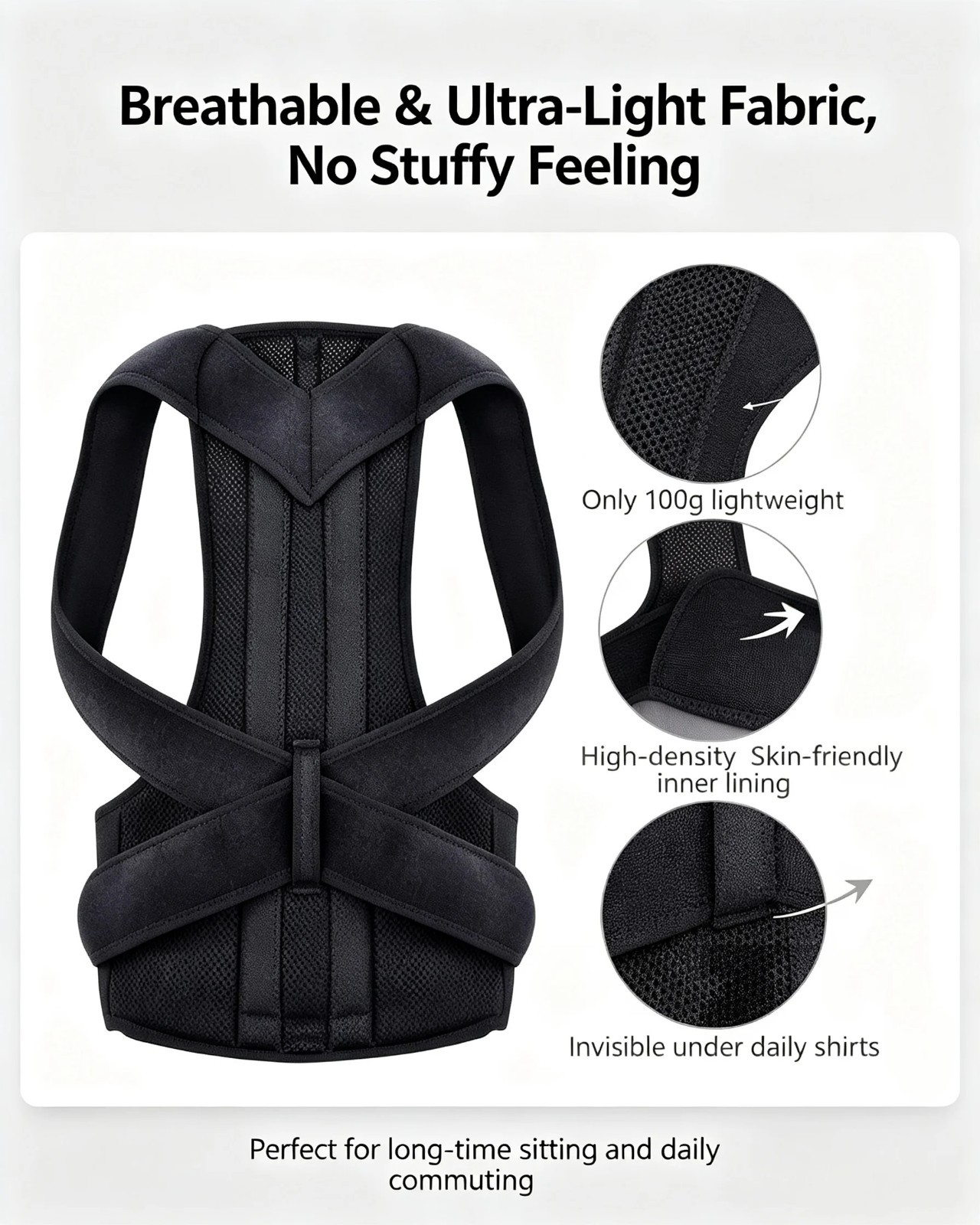 Posture Corrector Back Support Belt Thoracic Lumbar Brace Kyphosis Relief