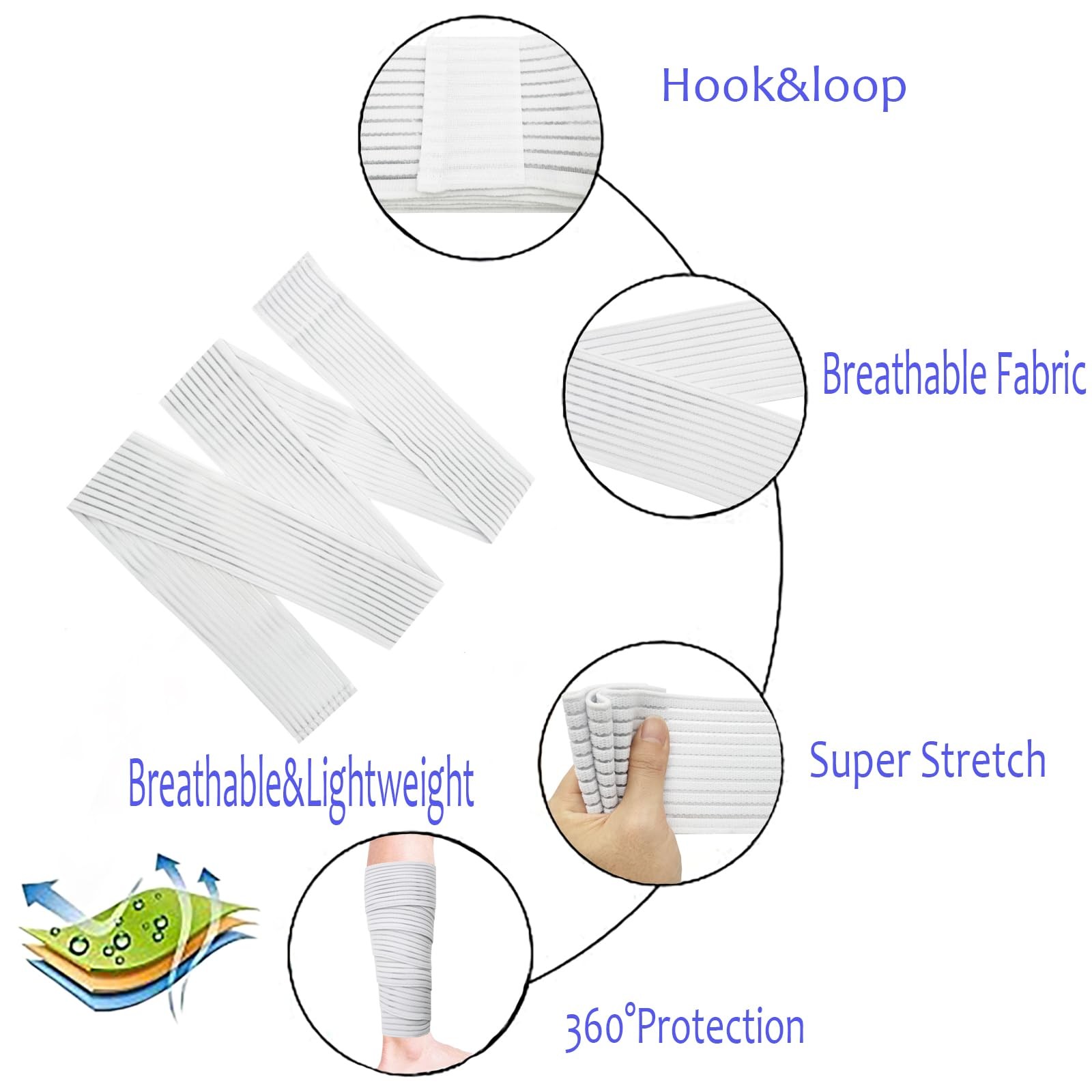 Elastic Thigh High Compression Support Bandage, Full Thigh Brace Wrap, Plus S…