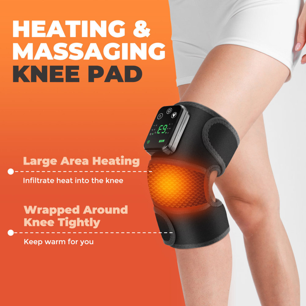 Cordless Heated Knee Brace Wrap Massager with Vibration for Knee Shoulder Elbow