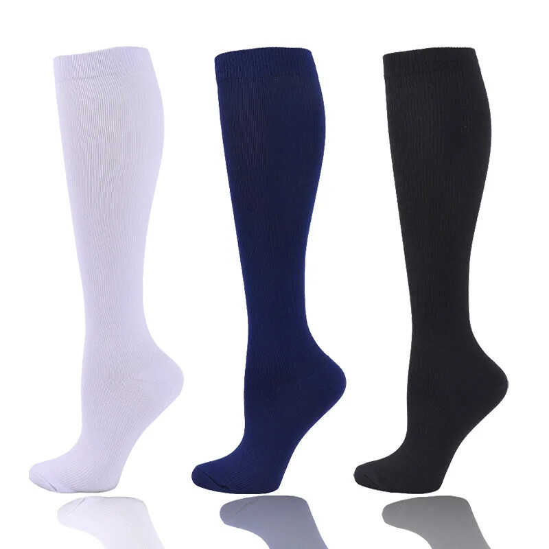 3 Pair Compression Socks unisex anti Fatigue Pain Relief 20-30 Mm hg