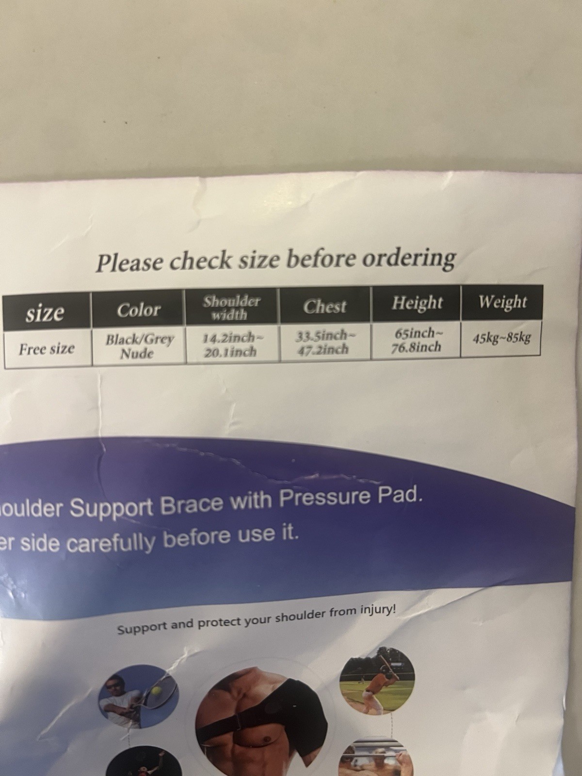 Runzi Shoulder Support Brace With Pressure Pad Left Right Rotator Cuff Pain New