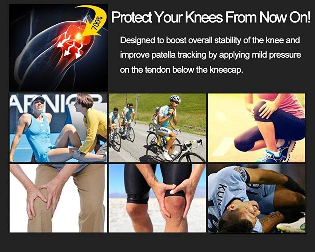 1 X knee support Patella Brace Protector Band for Sports with bridge belt Pads