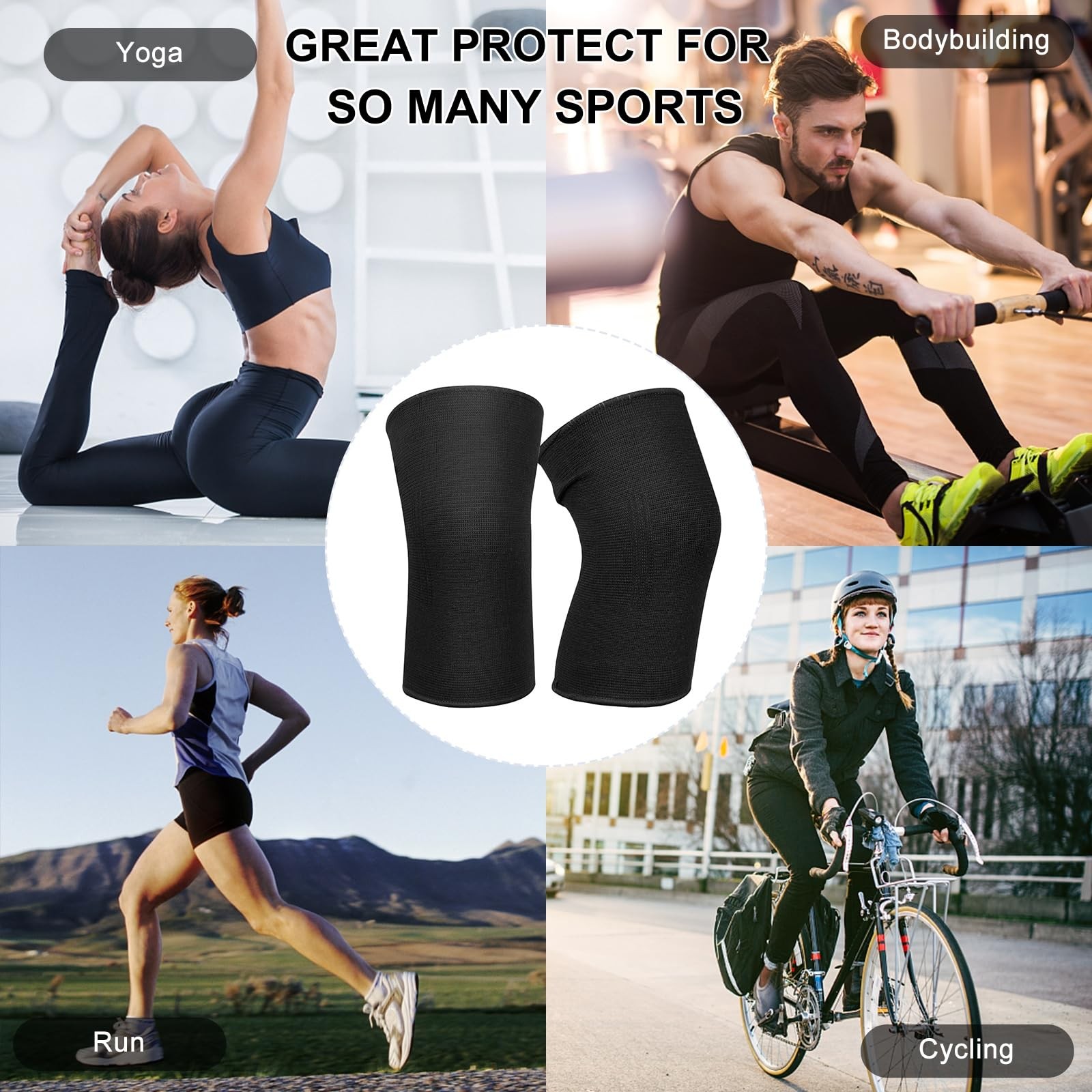 Knee Brace 2 Pack Knee Pads, 1 Pair Knee Braces Compression Sleeves For Women…