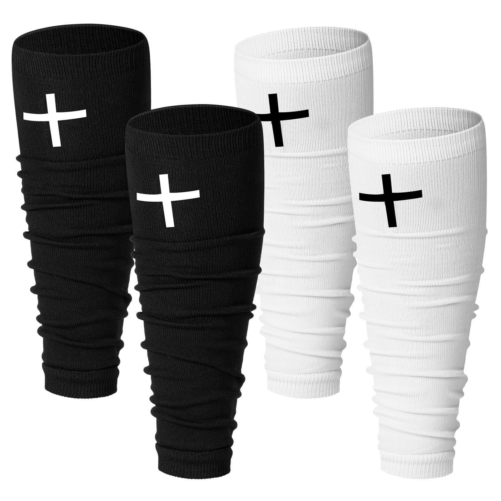2 Pairs Faith Cross Football Leg Sleeves Scrunch Sports Compression Calf Sleeve