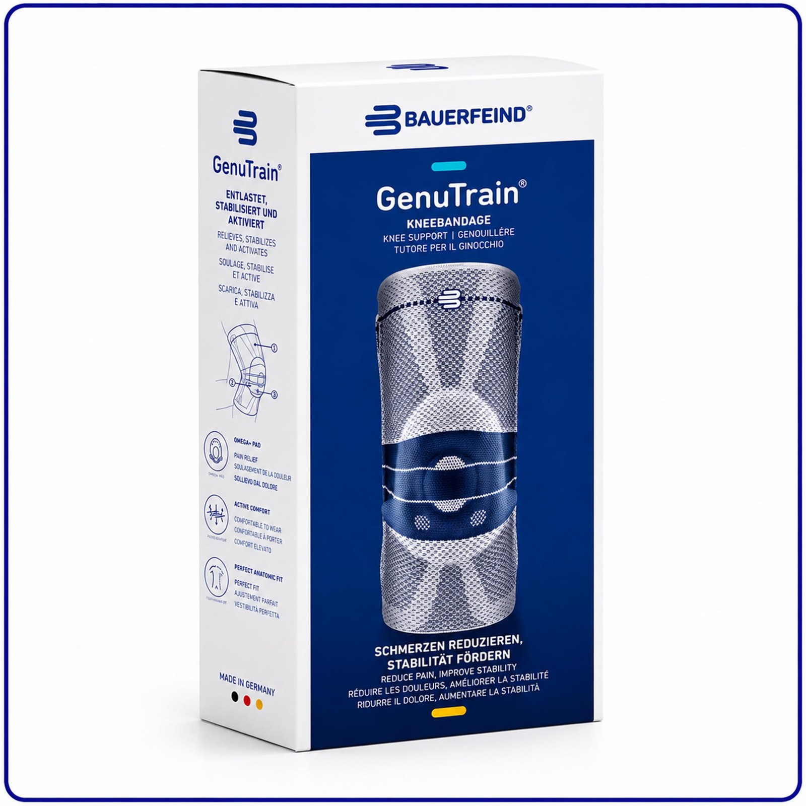 Bauerfeind GenuTrain Knee Support Brace (New Version) – Targeted 7C, Titanium