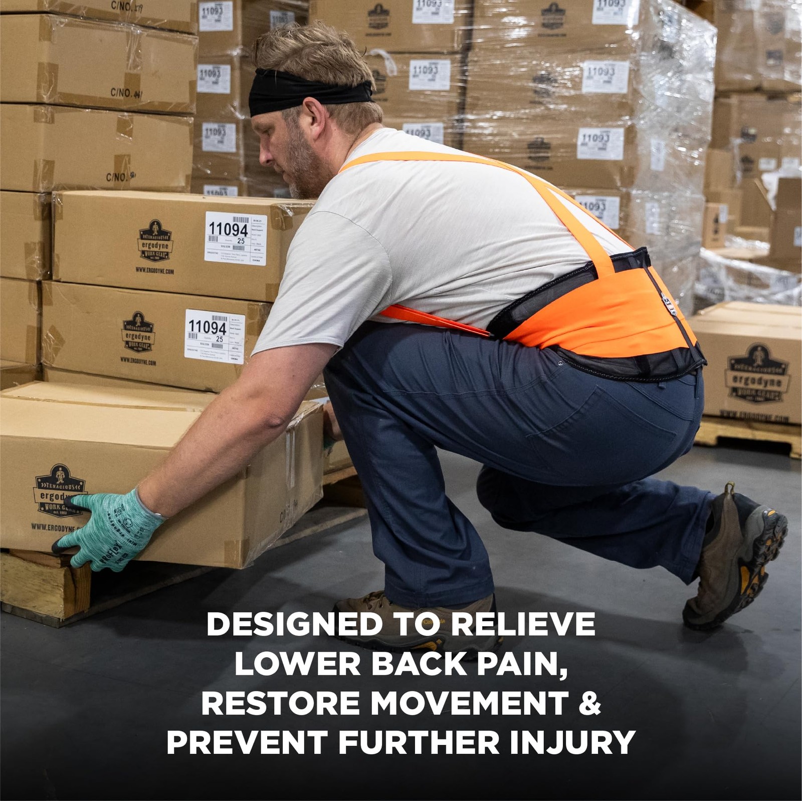 ProFlex 100HV High Visibility Back Support Brace Belt 8 Inch Spandex Straps