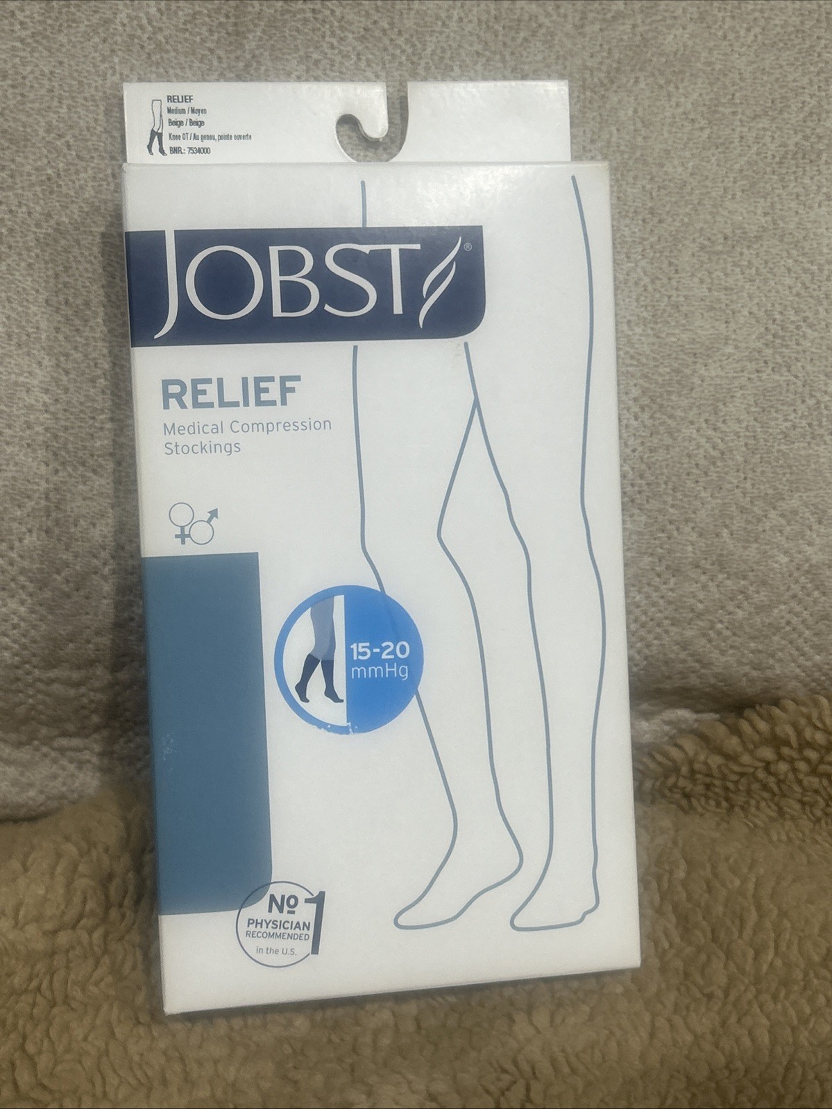 JOBST for Men Knee High 15-20mmHg Compression Socks Medium 114801 Beige (b5)