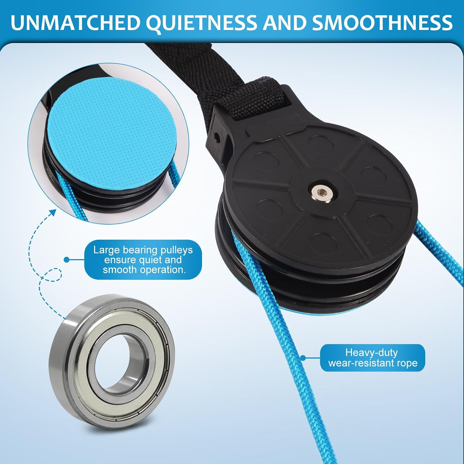 Shoulder Pulley for Physical Therapy, Quiet & Noiseless over Door Shoulder Rehab