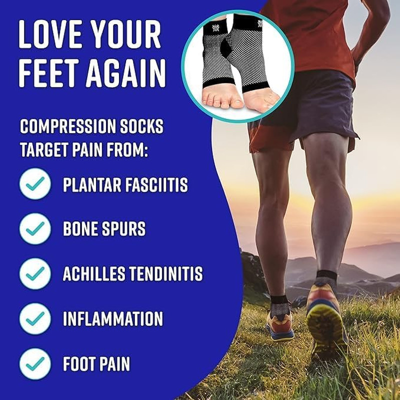 Compression Socks for Plantar Fasciitis & Achilles Tendonitis Relief – Pair of A