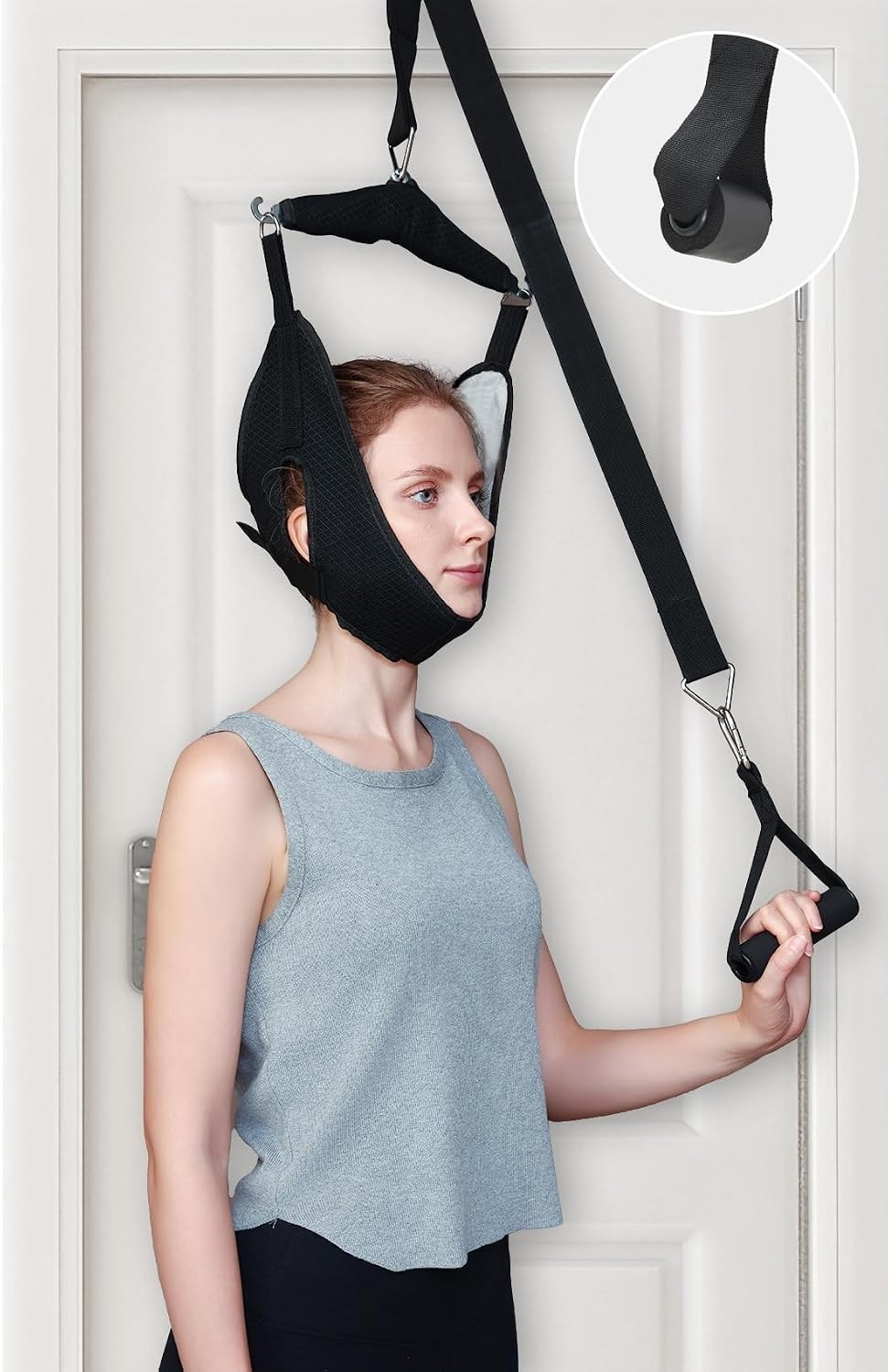 Cervical Neck Traction Device Over the Door – Hanging Neck Stretcher for Cerv…