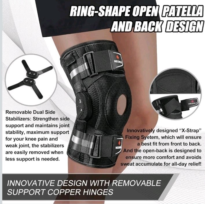 4-XL NEENCA Knee Brace, Hinged Knee Stabilizer Support Sleeve for Men, Women