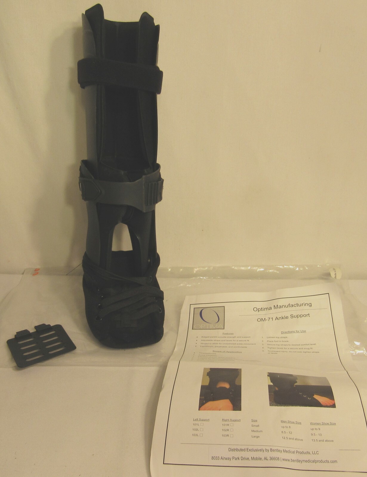 Optima Manufacturing OM-71 Ankle Support, Small Right Unisex – NEW