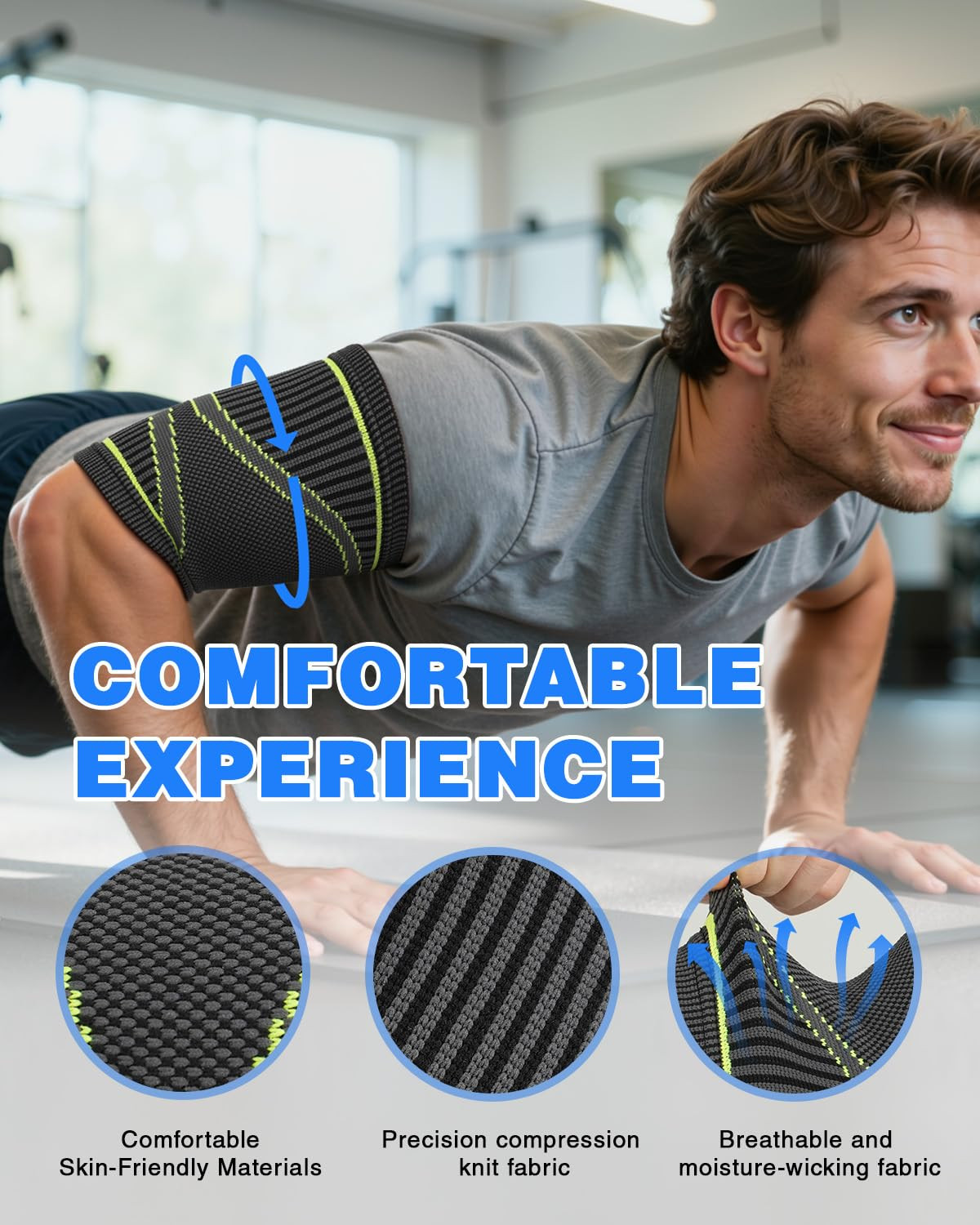 Bicep Tendonitis Compression Sleeves for Pain Relief and Muscle Recovery (L)