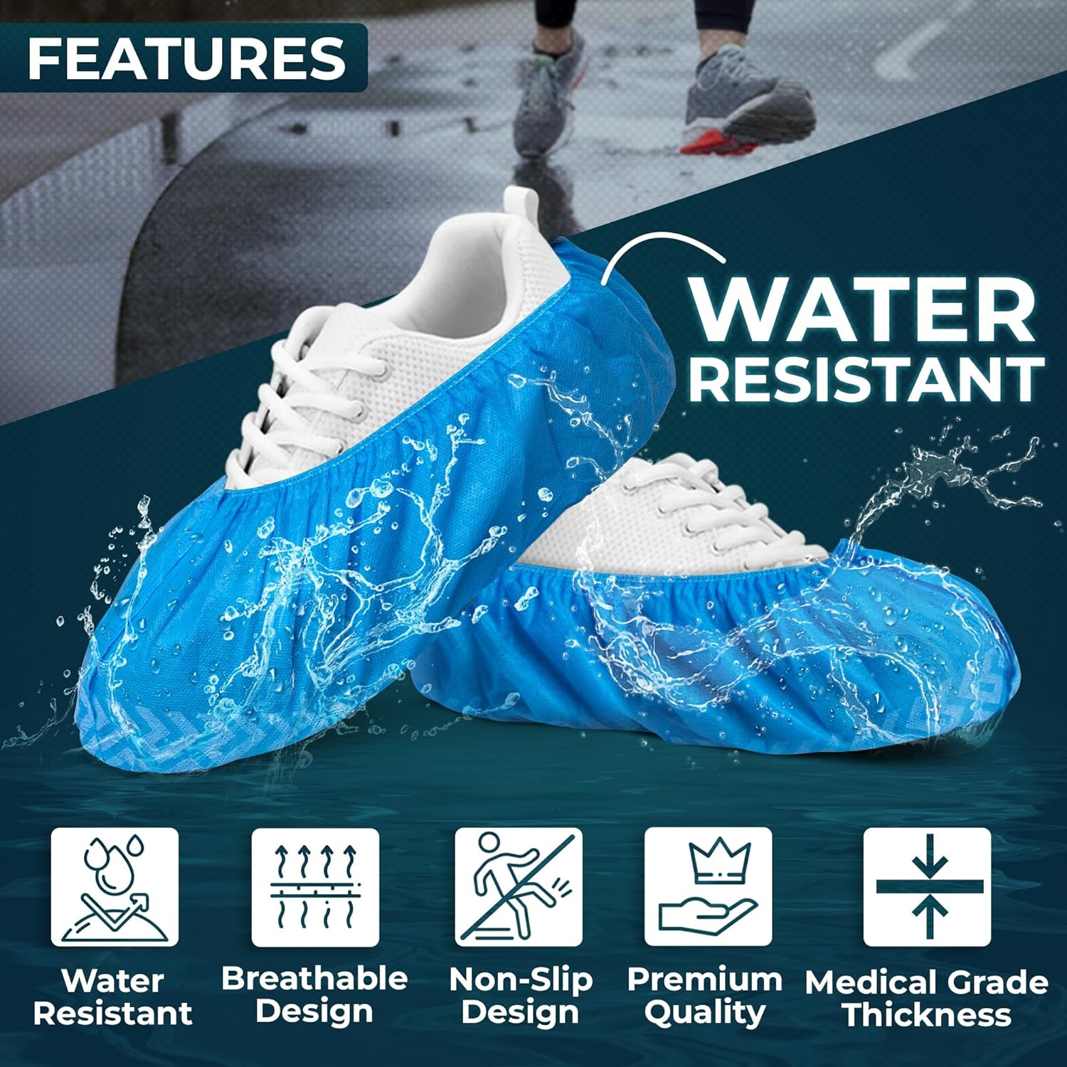 Premium Disposable Boot & Shoe Covers Booties | 100 Pack | Durable, Non-Slip,…