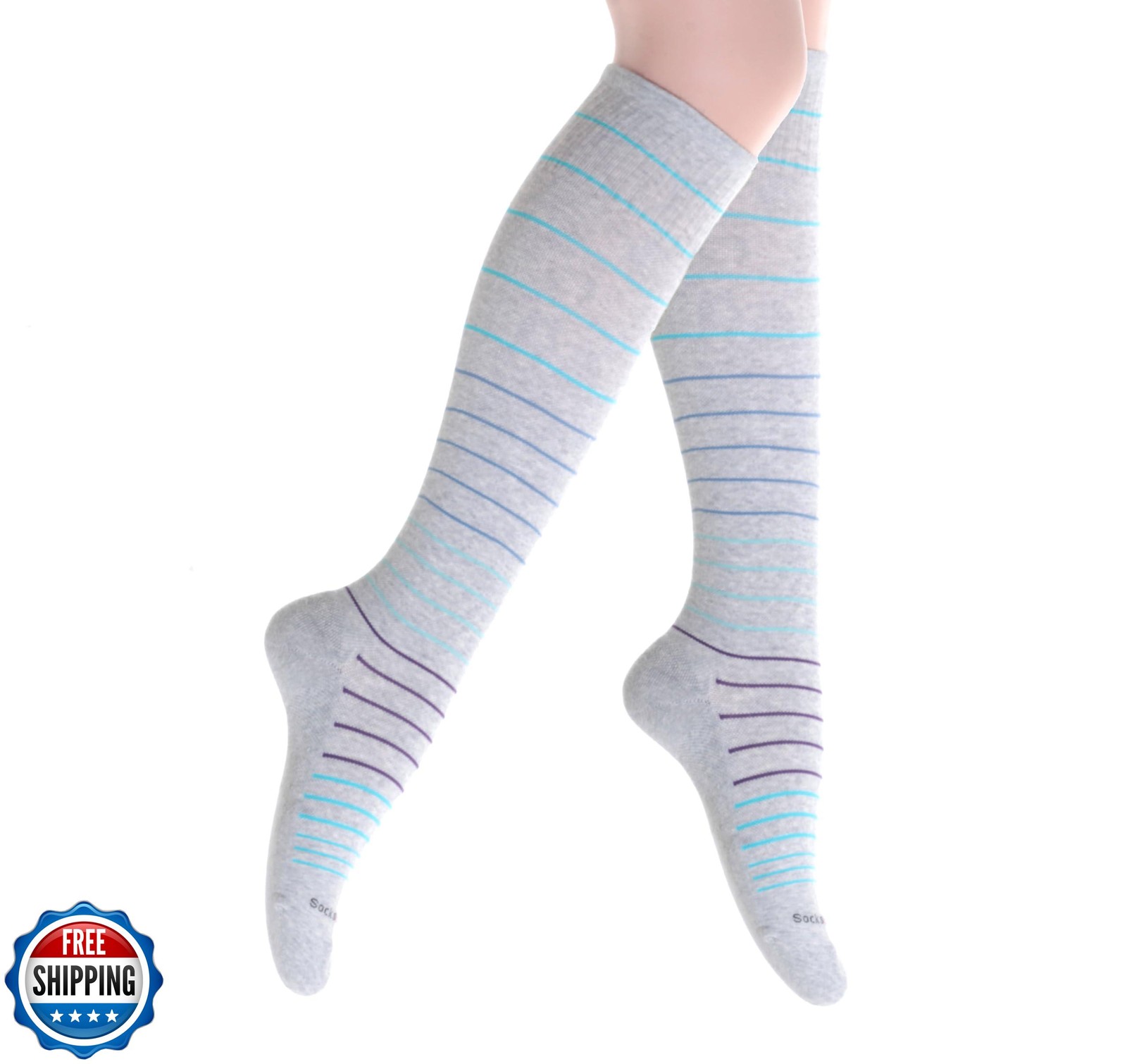 SocksLane Cotton Compression Socks for Women and Men. 15-20 mmHg Support Knee