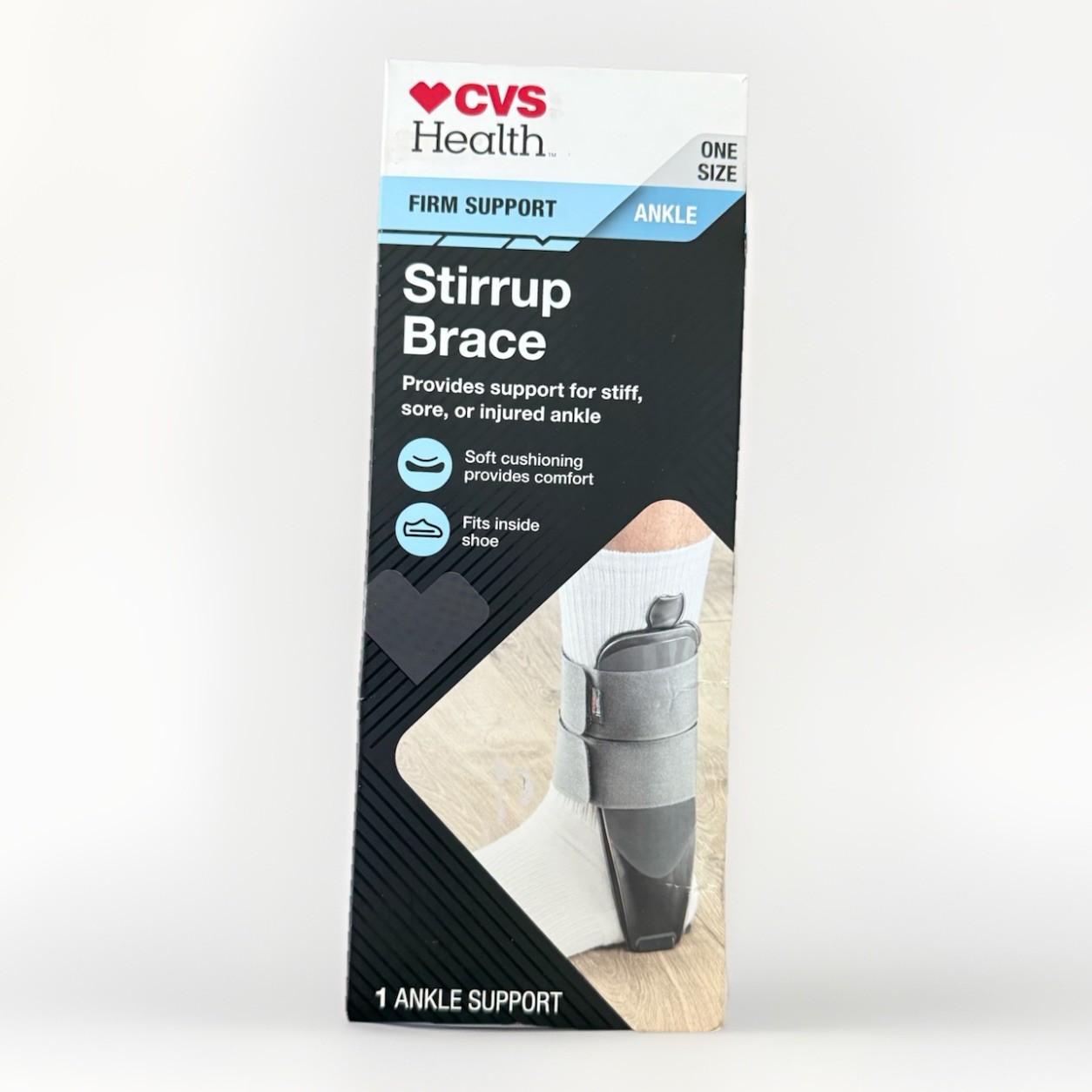 CVS Firm Support Ankle Stirrup Brace One Size In Box