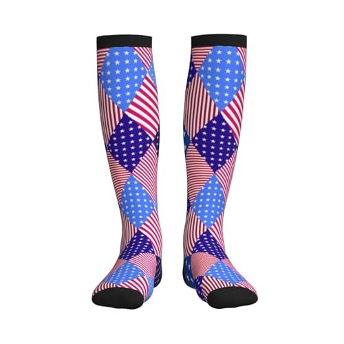 Compression Socks for Women Men Circulation Graduated One Size American Flag