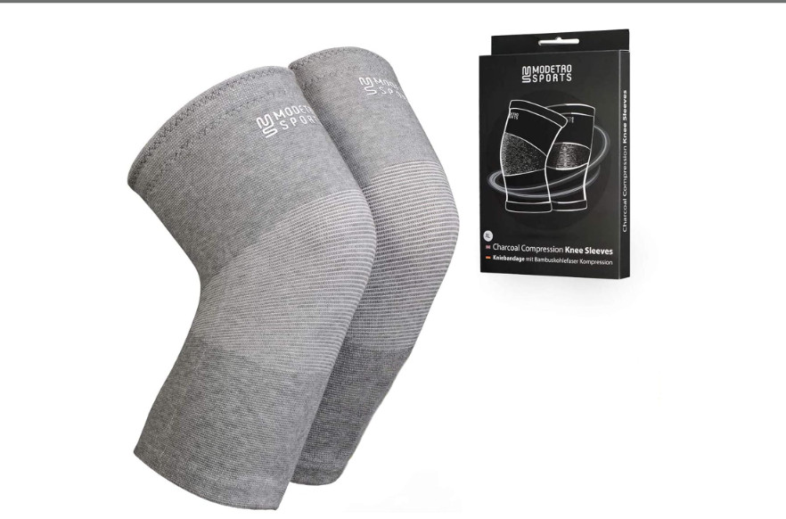 Modetro Sports Knee Compression Sleeves: Knee Brace Gray (Size: X-Large) NWT