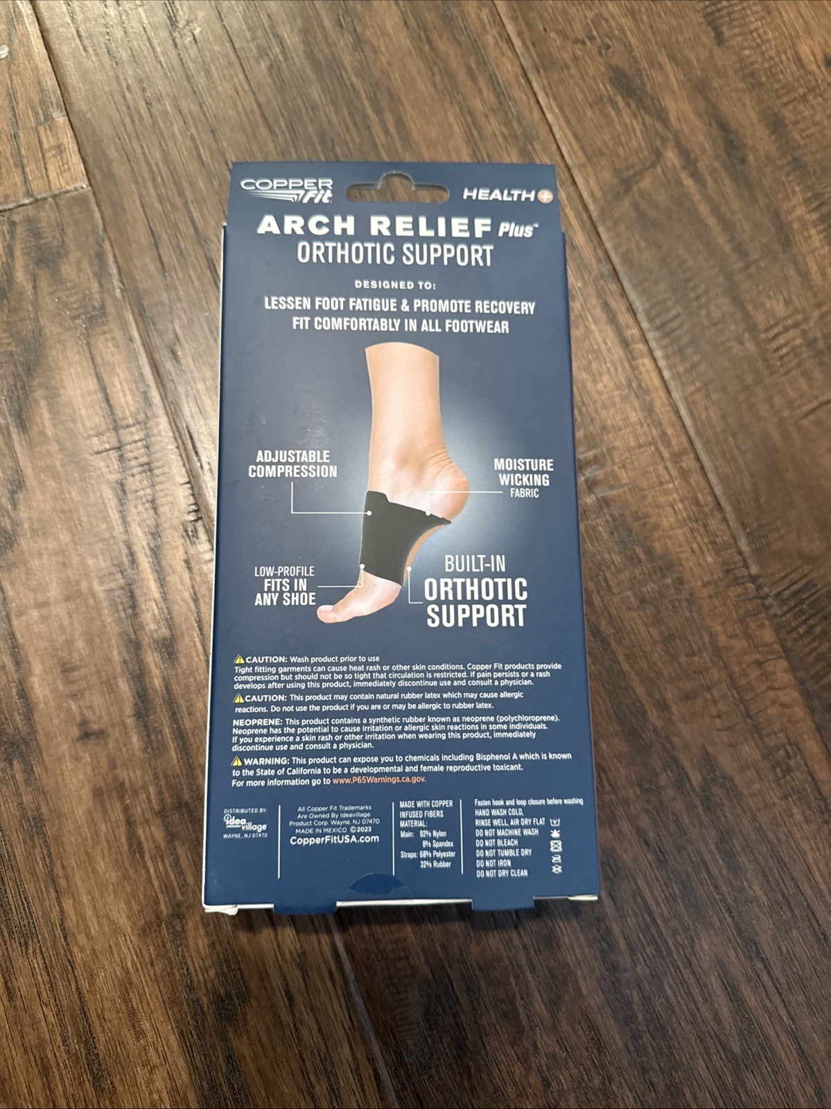 Arch Relief Plus Built-In Orthotic Support Black Copper Fit Health Unisex