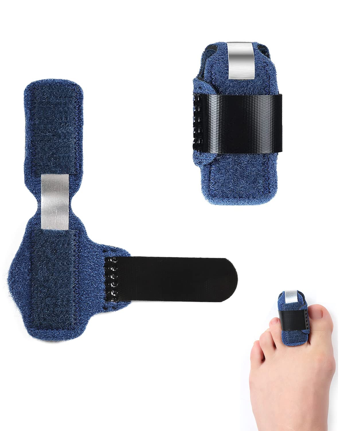Golbylicc 1 Pair Toe Splint Broken Toe Brace Toe Straightener for Hammer Toe, Cu