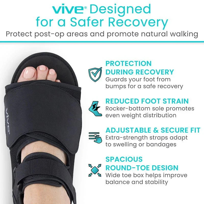 NEW Vive Rounded Toe Post Op Shoe Fracture Medical Shoes for Women & Men Medium
