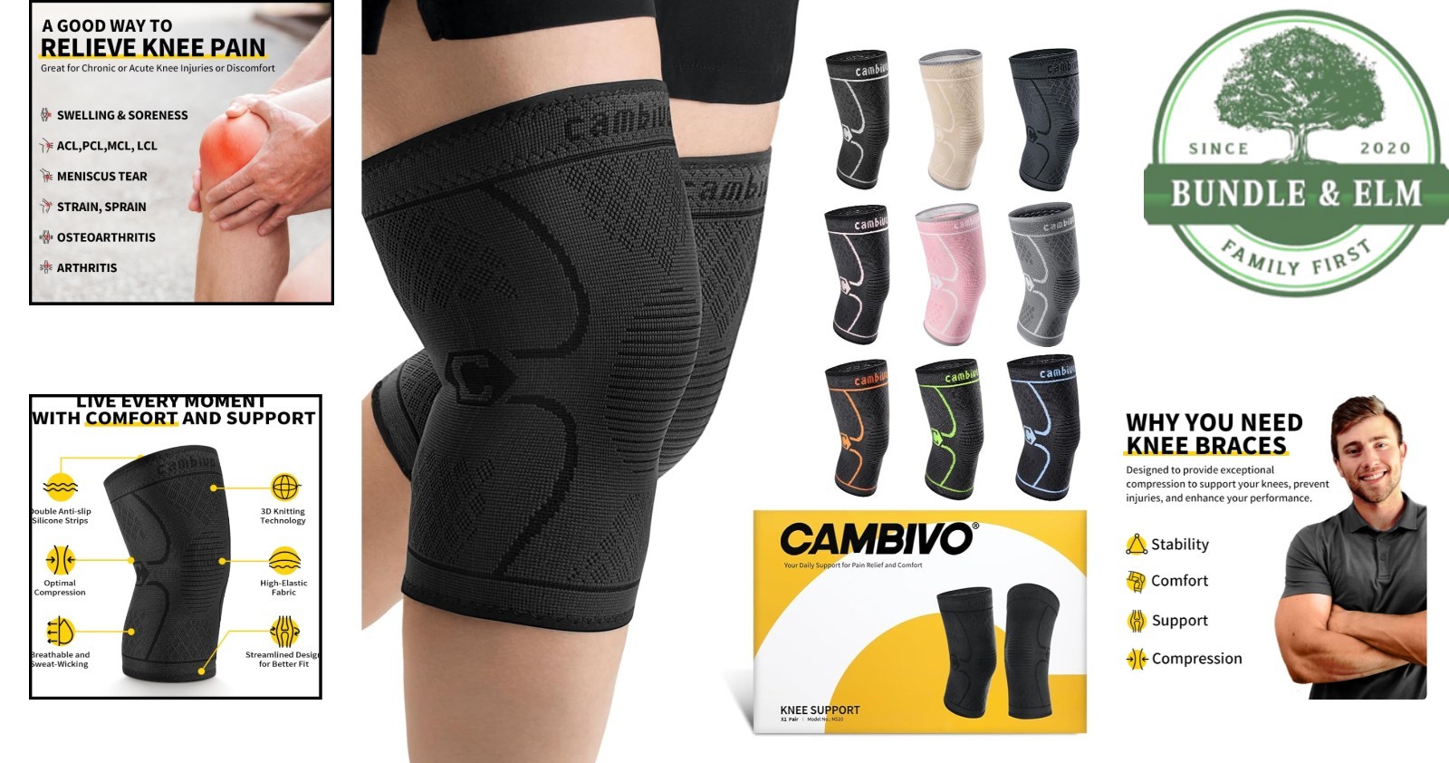 Supportive Knee Sleeves for Active Lifestyle, Hiking, and Running Enthusiasts