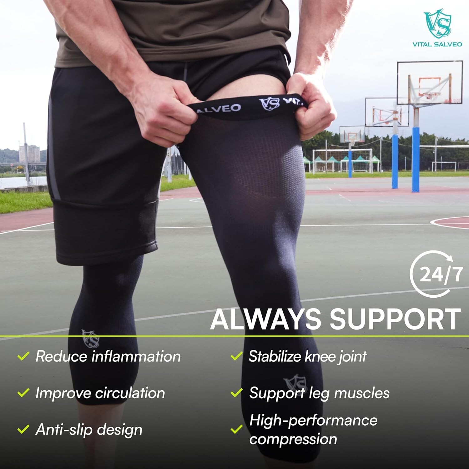 Vital Salveo-Sports Outdoor Compression Long Knee -Small