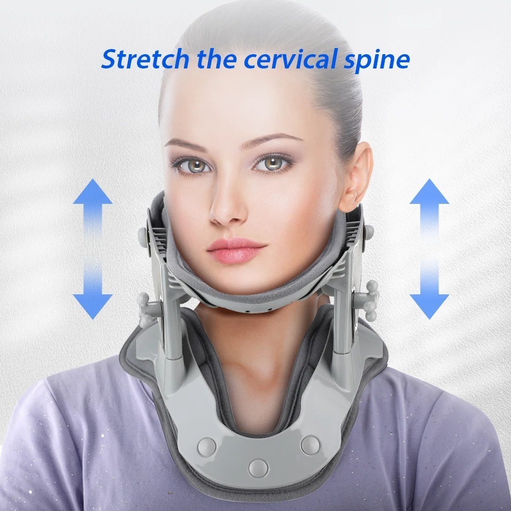 Heated Neck Traction Device Inflatable Cervical Collar Pain Relief Support