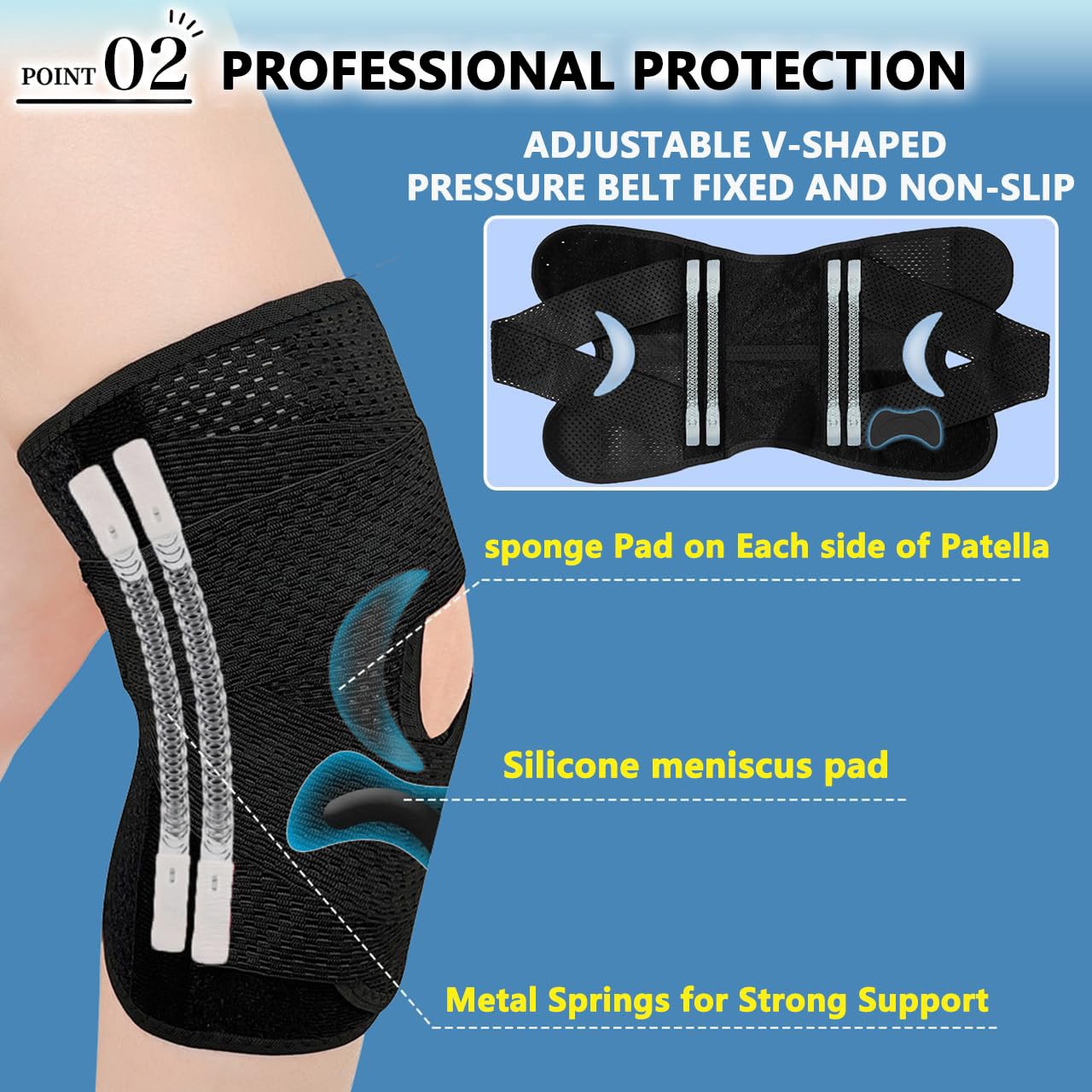 Knee Sleeve Compression Wrap Brace Meniscus Joint Support Pain Arthritis Relief