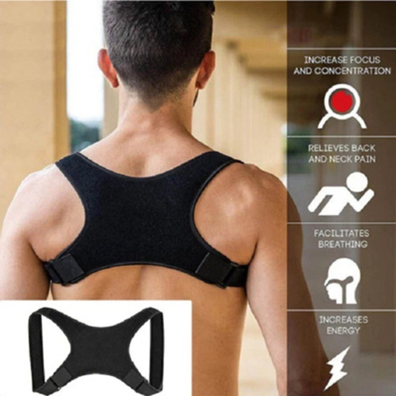 **Adjustable Posture Corrector Back Support Belt – Breathable Ergonomic Brace fo