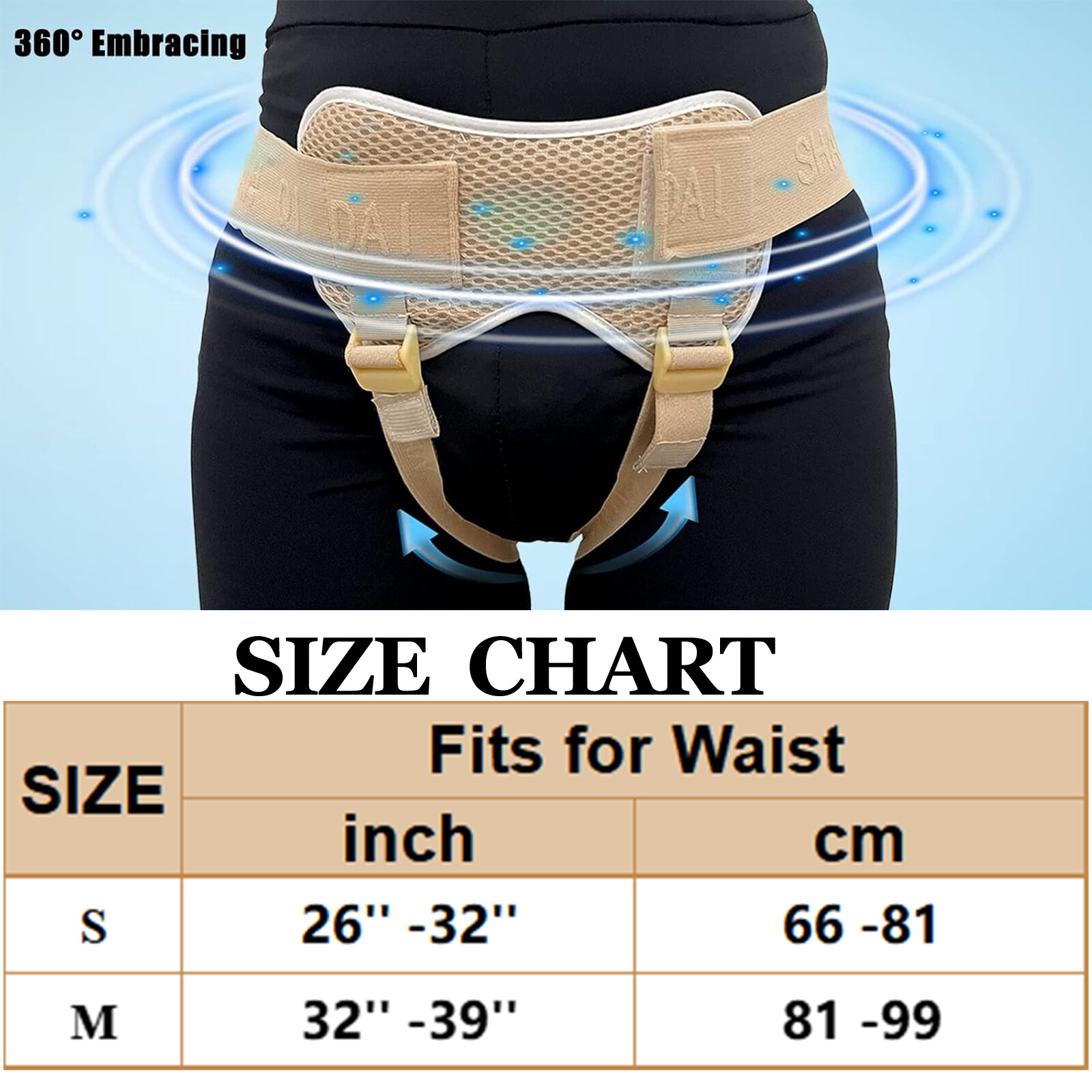 Hernia Belt for Men Brace with Double Compression Truss 4 Pads inguinal Support