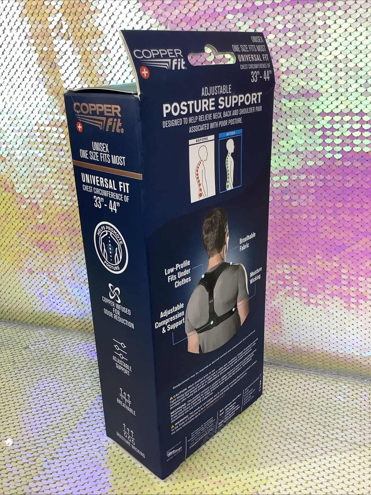 Adjustable Posture Support (Chest 33″-44″) Wear Under Clothes- Lightweight