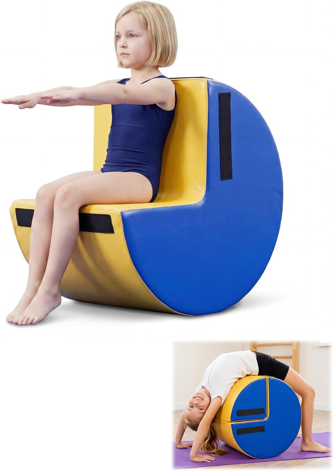 2-In-1 Gymnastics Tumbling Equipment with Posture Correction Support, Detachable