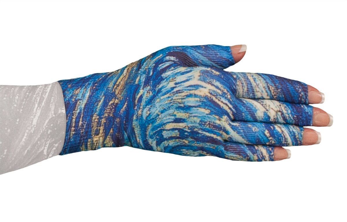 STARRY NIGHT Graduated Compression Glove by LYMPHEDIVAS, ANY SIZE & LEVEL, New
