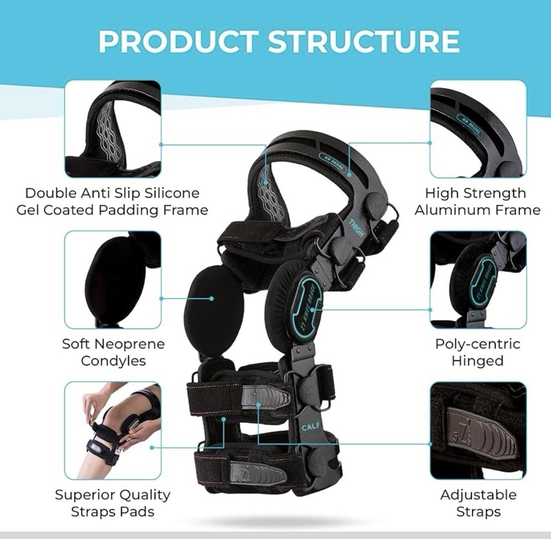 Z1 K6 Hinged Unloader Knee Brace Support for Arthritis Pain OA ACL Meniscus Tear