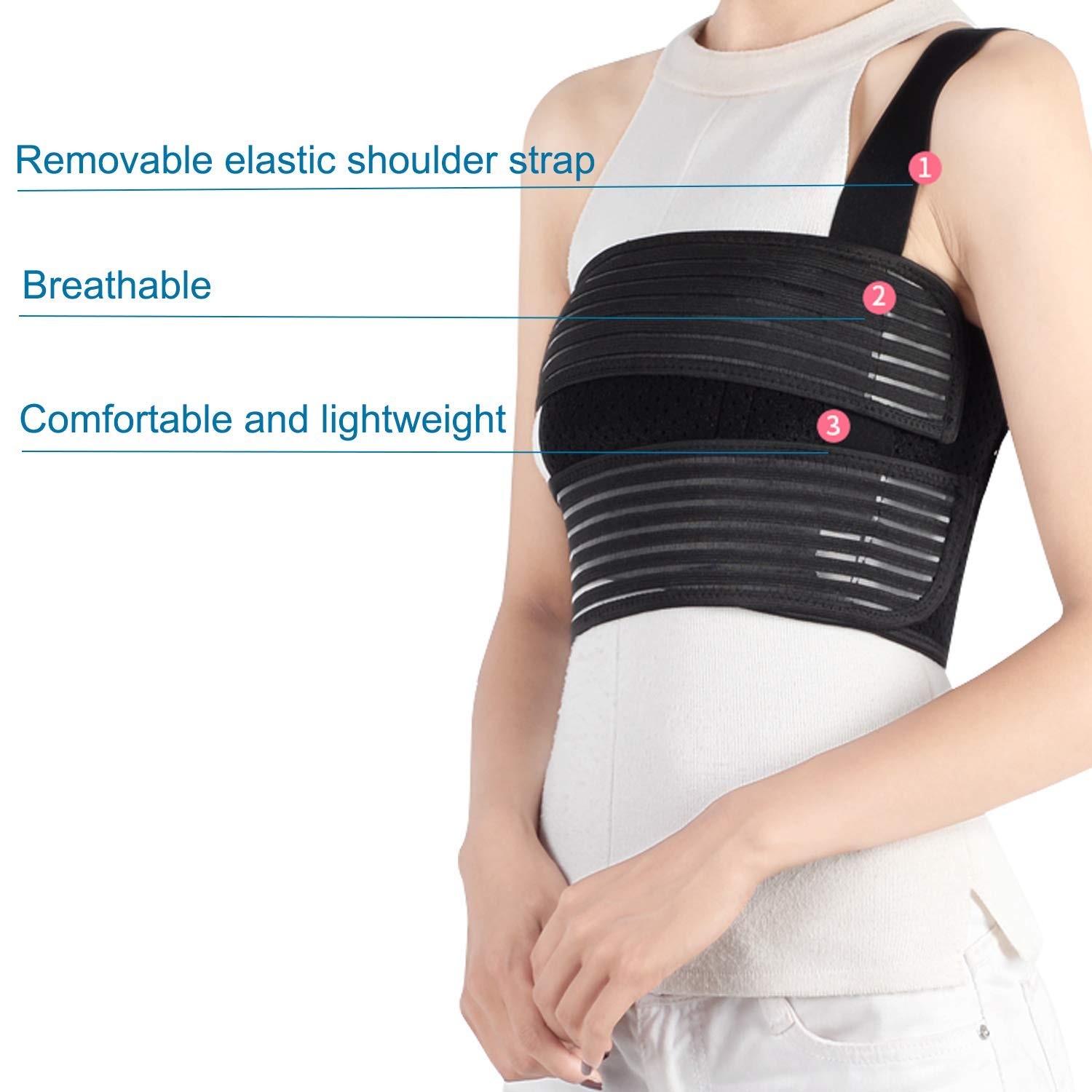 Broken Rib Brace, Rib Belt for Men and Women, Rib Cage Protector Wrap Rib Bel…