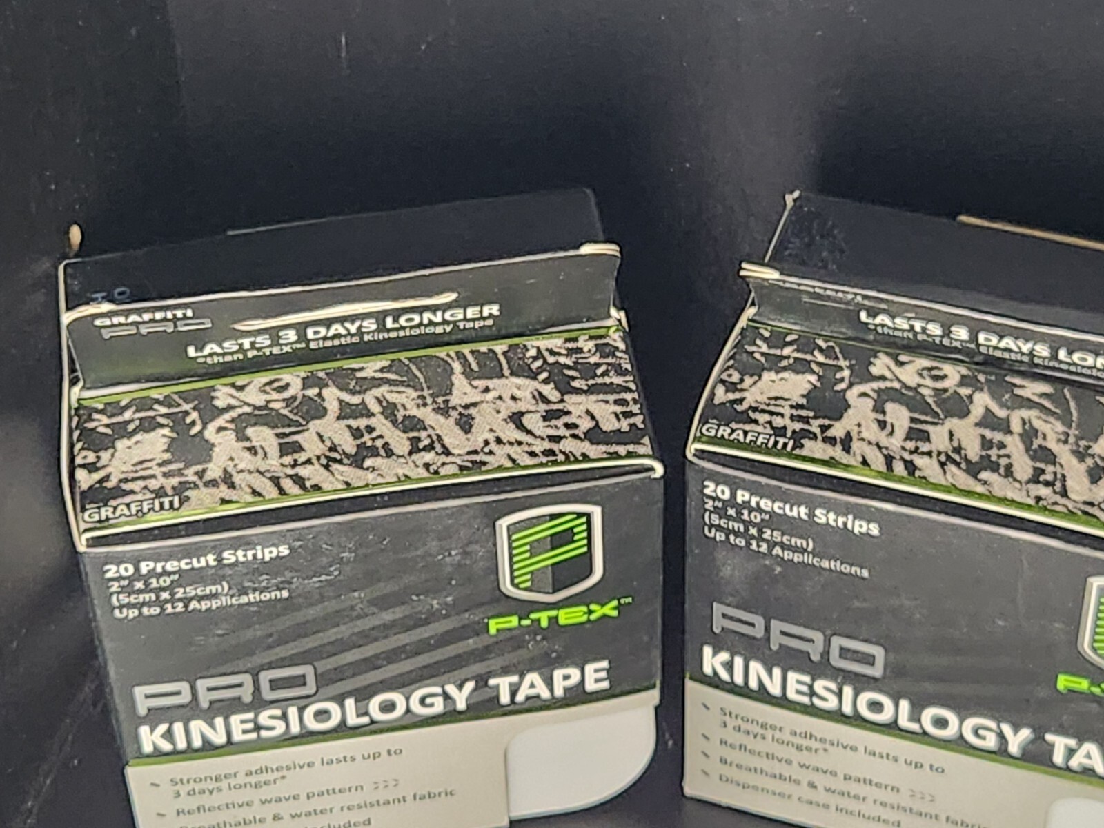 2 ROLLS – P-TEX ELASTIC KINESIOLOGY TAPE 20-2″ X 10″ STRIPS/ Color GRAFFITI PRO