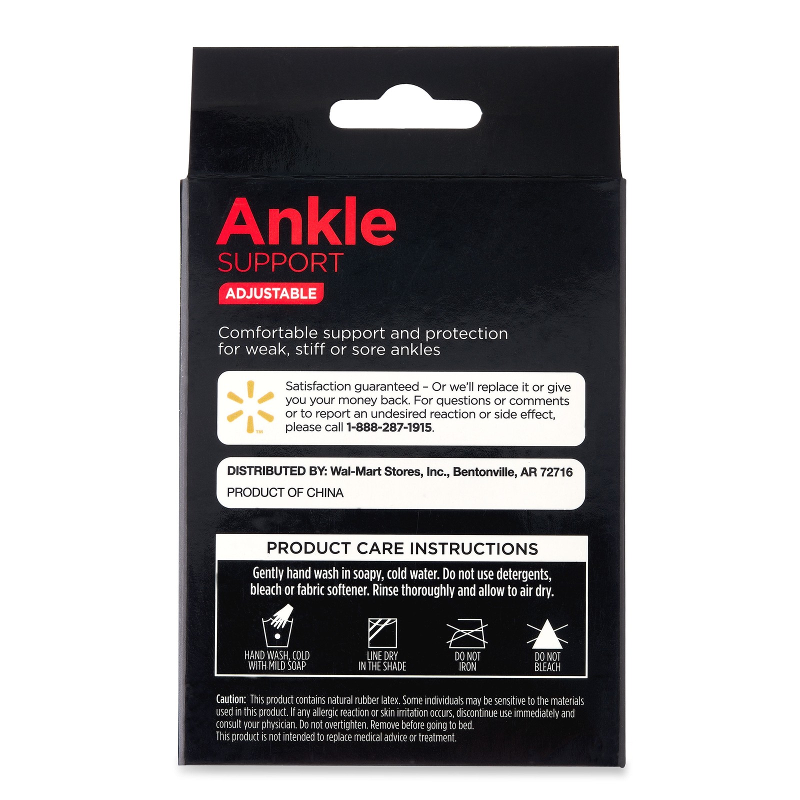 Adjustable Black Ankle Brace Support, One Size Fits Most Sports Stabilizer
