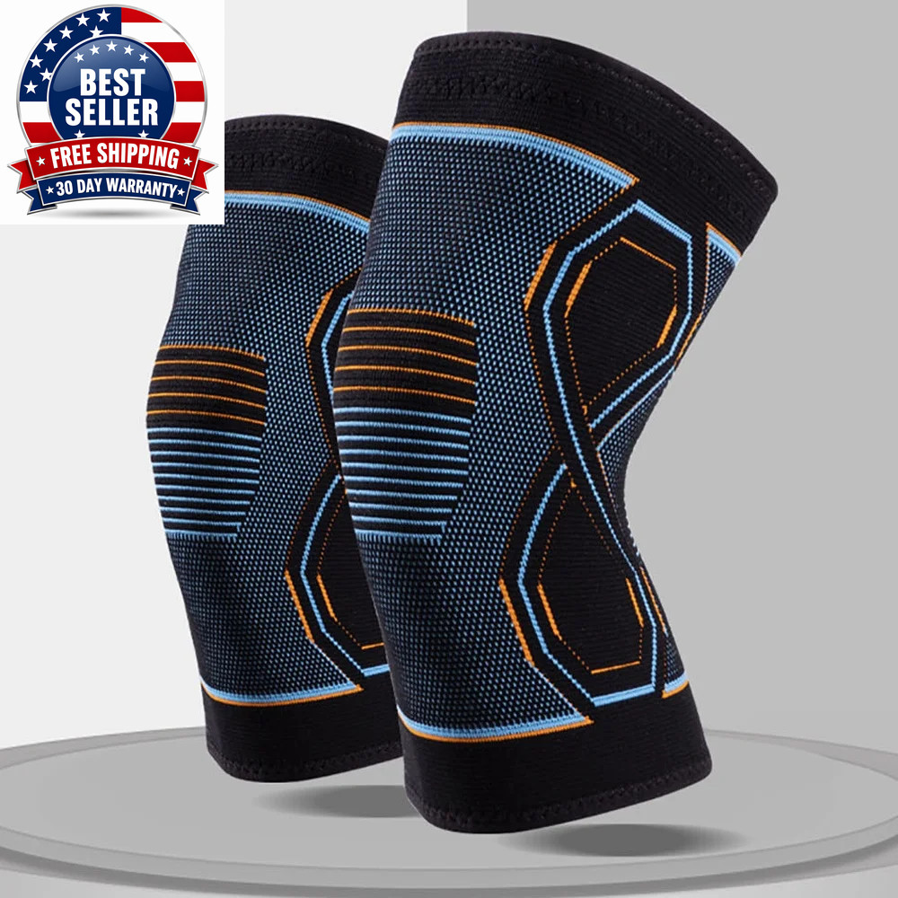 1PC Knitted Knee Guard,Anti-Slip Compression Knee Brace Support for Men Women,Co