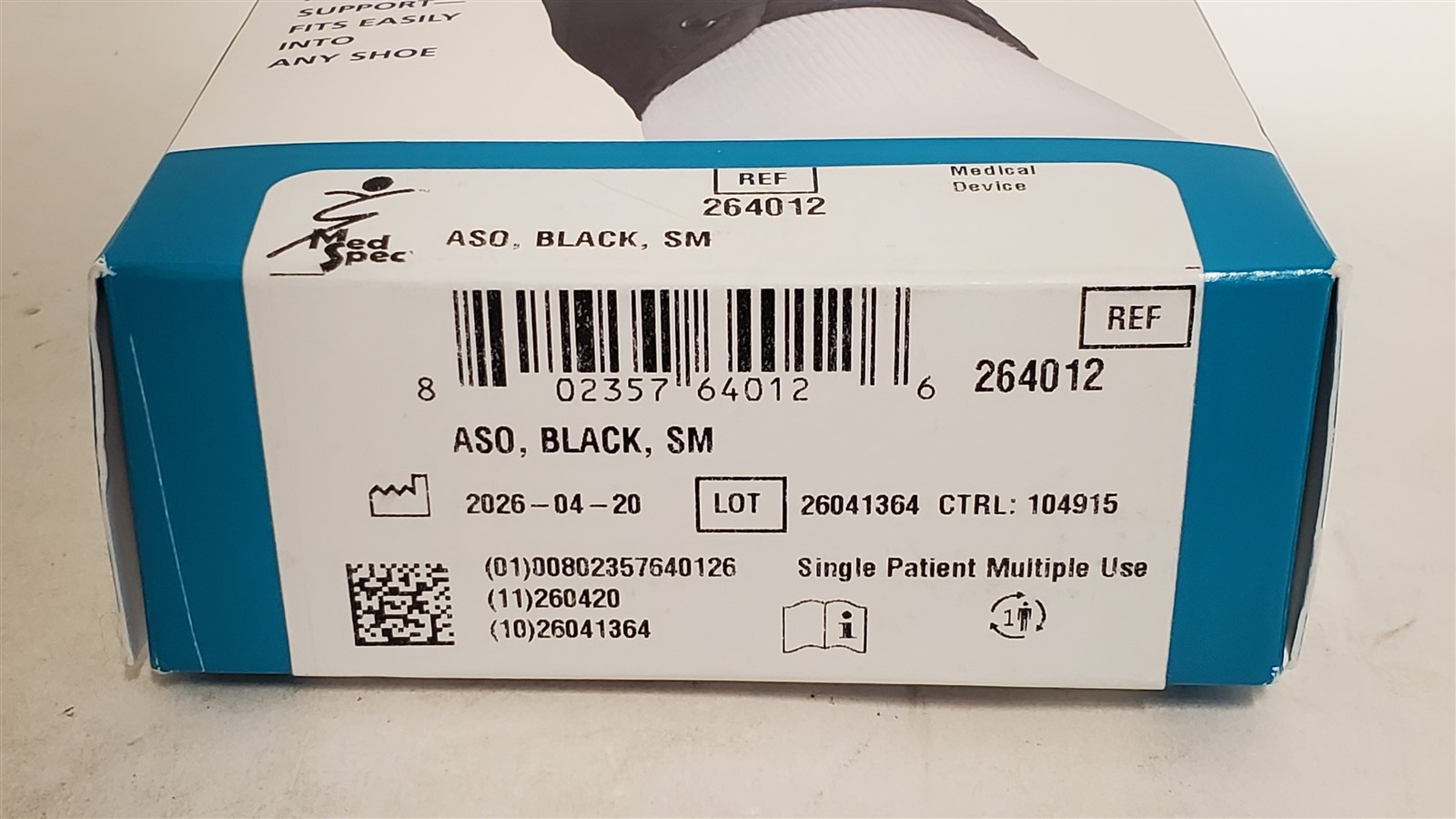 Med Spec ASO Ankle Stabilizer – Lace Up Ankle Brace, Black, Small NEW