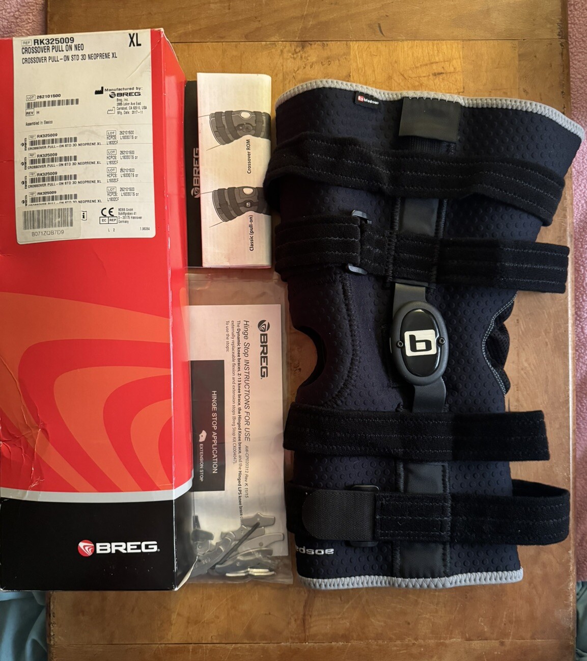 BREG CROSSOVER PULL ON TRITECH KNEE/ LEG BRACE RK325009 BLACK NEOPRENE XL