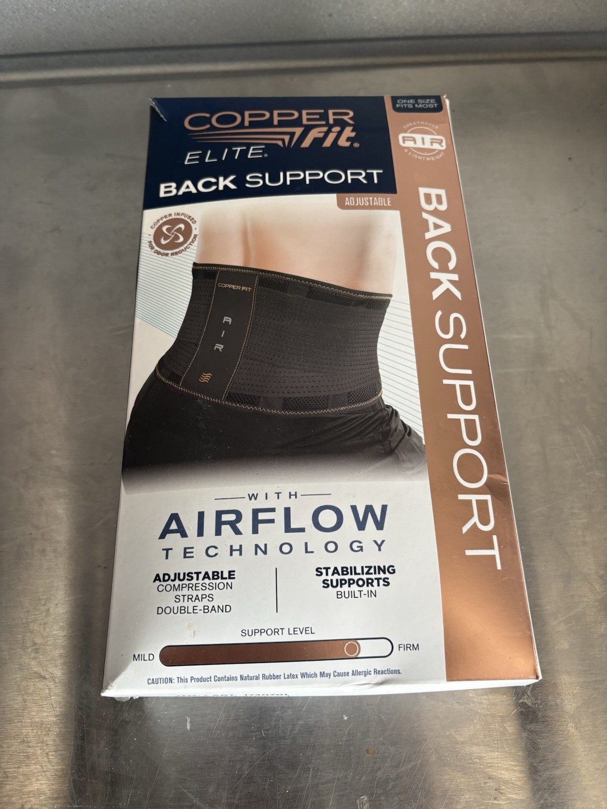 Copper Fit Elite Back Support AirFlow Back Brace Adjustable Double-Band 30-50″