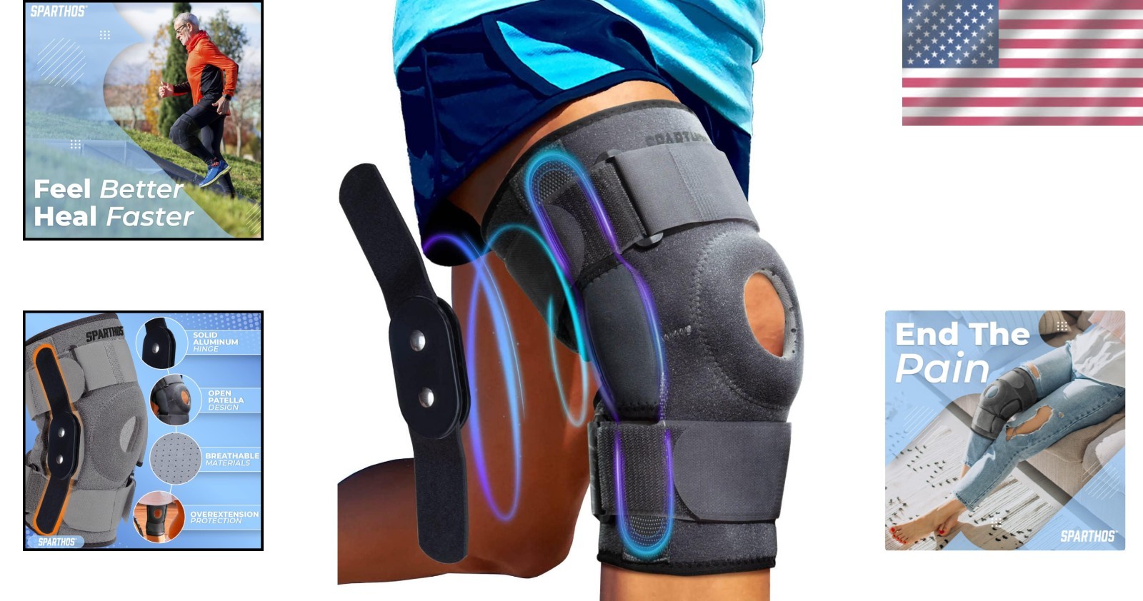 Dual Stabilizer Hinged Knee Brace – Alleviate ACL and Meniscus Pain, Large Size
