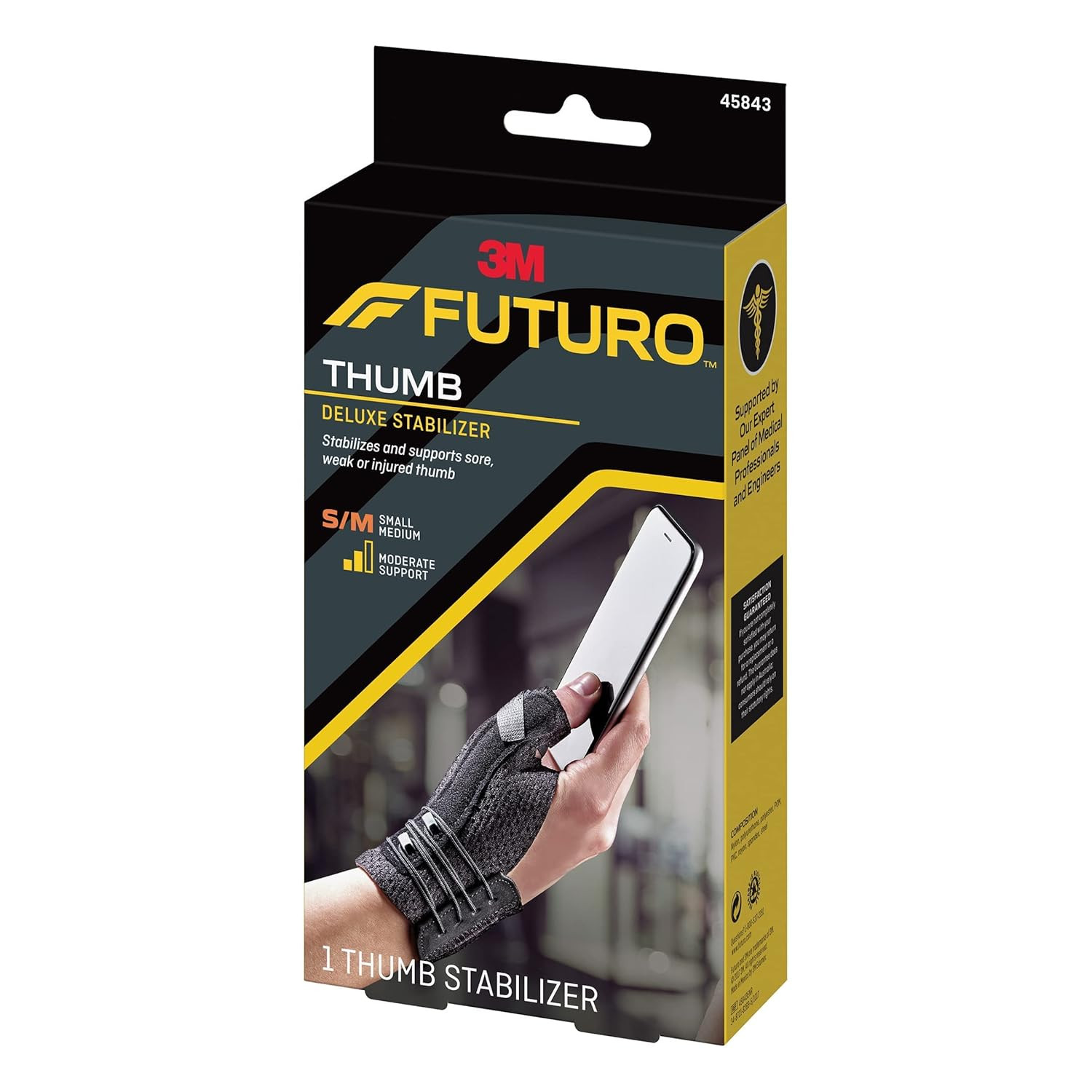 Futuro Deluxe Thumb Stabilizer, Left or Right Hand, Small/Medium Size, Adjustabl