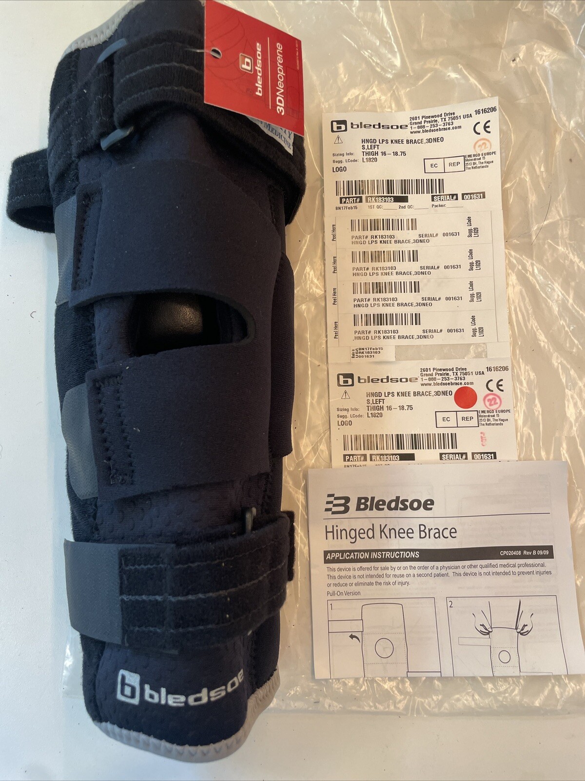 Bledsoe Hinged LPS Patella Knee Brace, Small, Left Knee