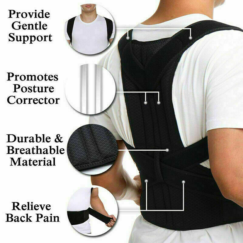 Back Brace Posture Corrector Full Back Support Belts for Upper and Lower Soft US