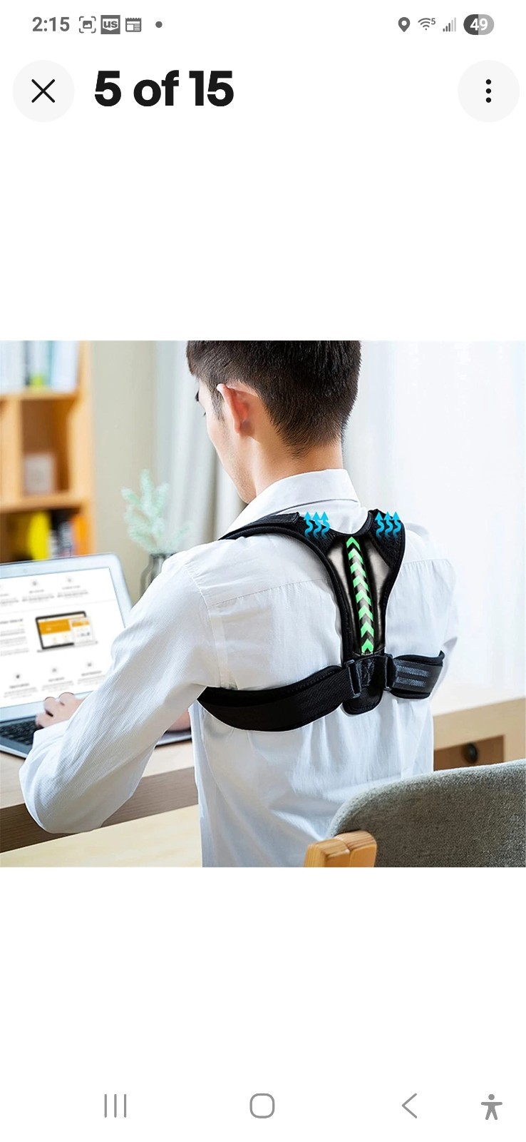 Shoulder Support Adjustable Back Pain Support Posture Corrector Brace Belt Strap