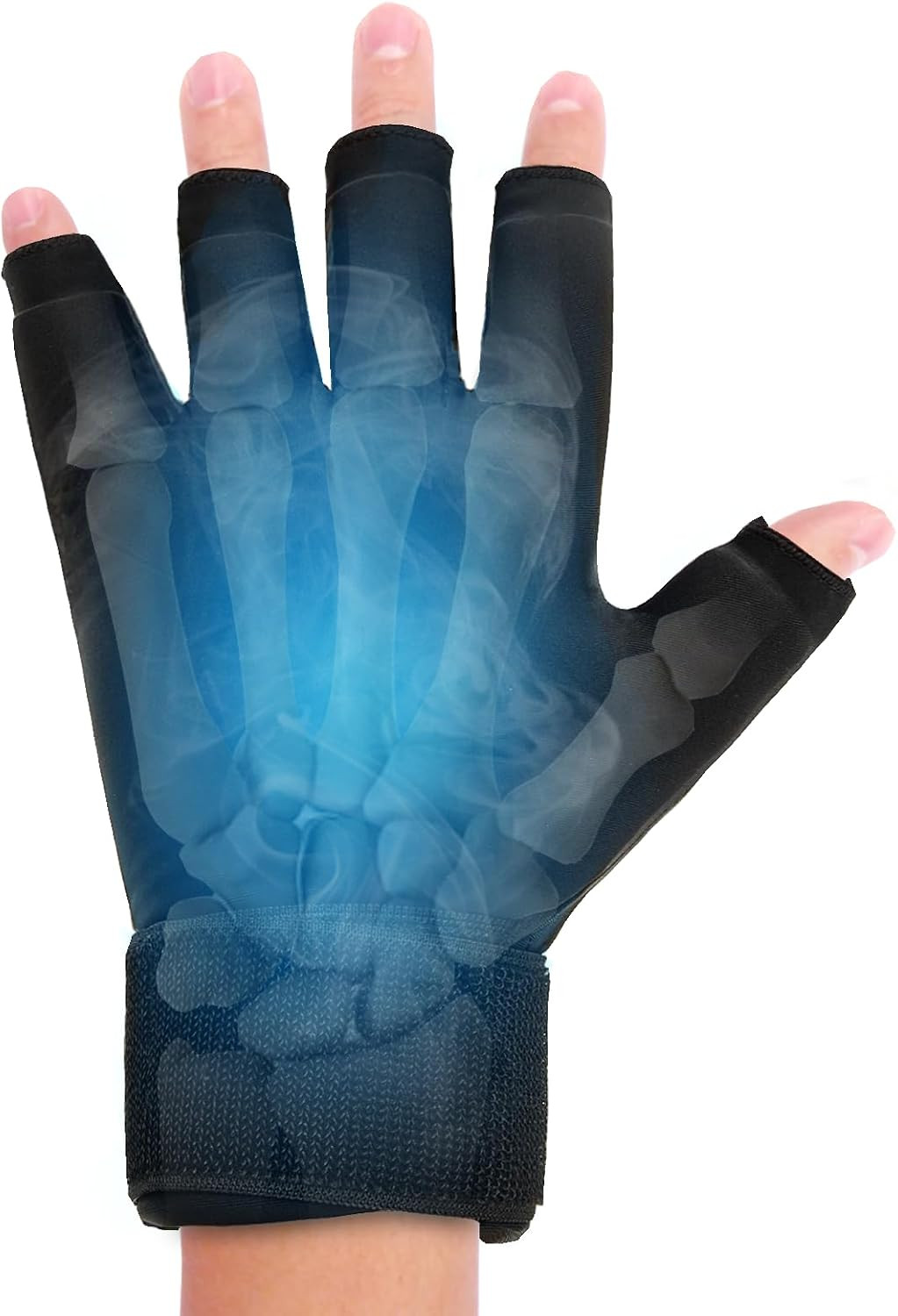 Finger Arthritis Compression Hand Ice Pack Gloves for Pain Relief, Adjustable Wr