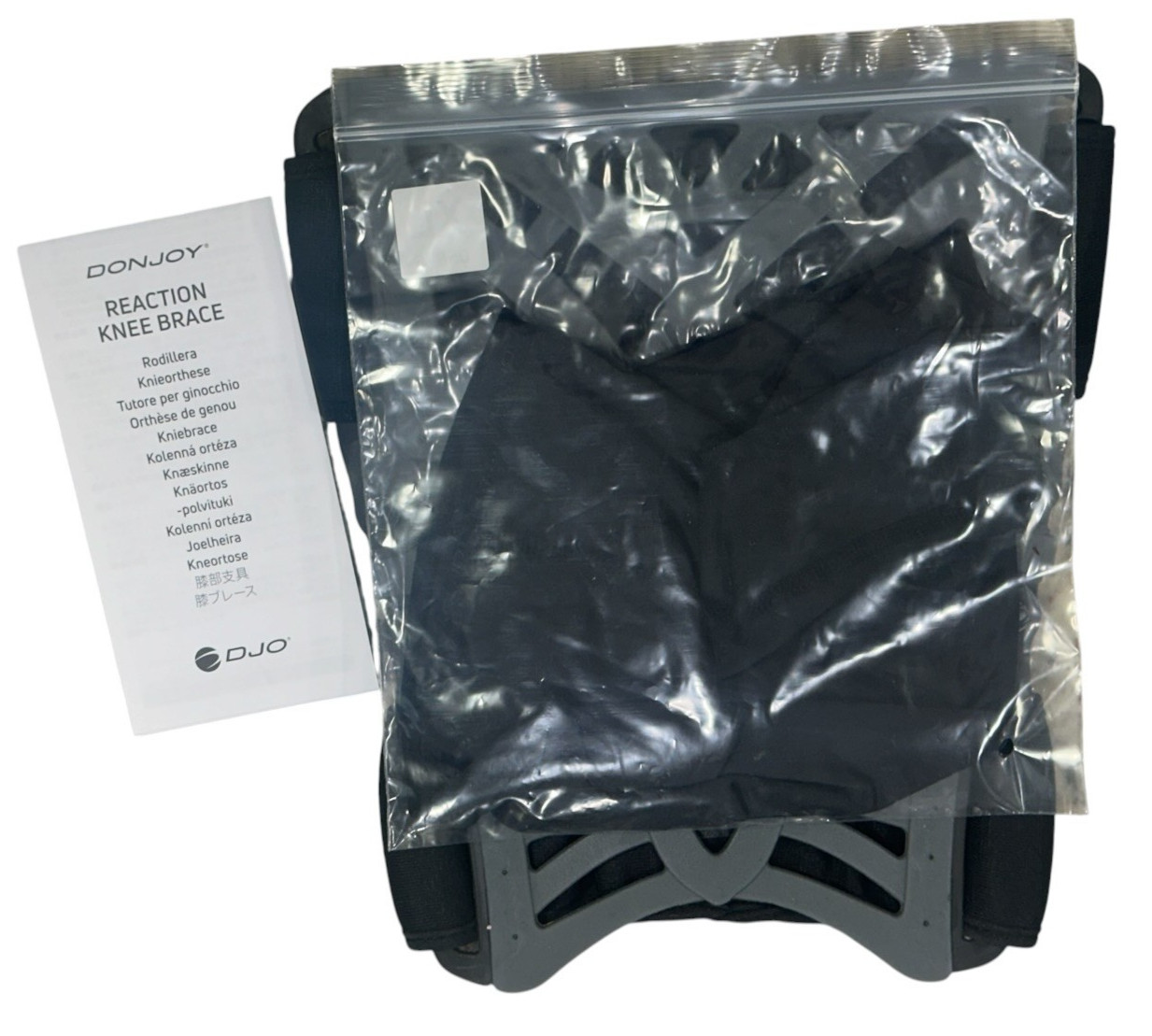 Donjoy Reaction WEB Knee Brace Gray XL/XXL Lightweight Flexibility W/ Sleeve