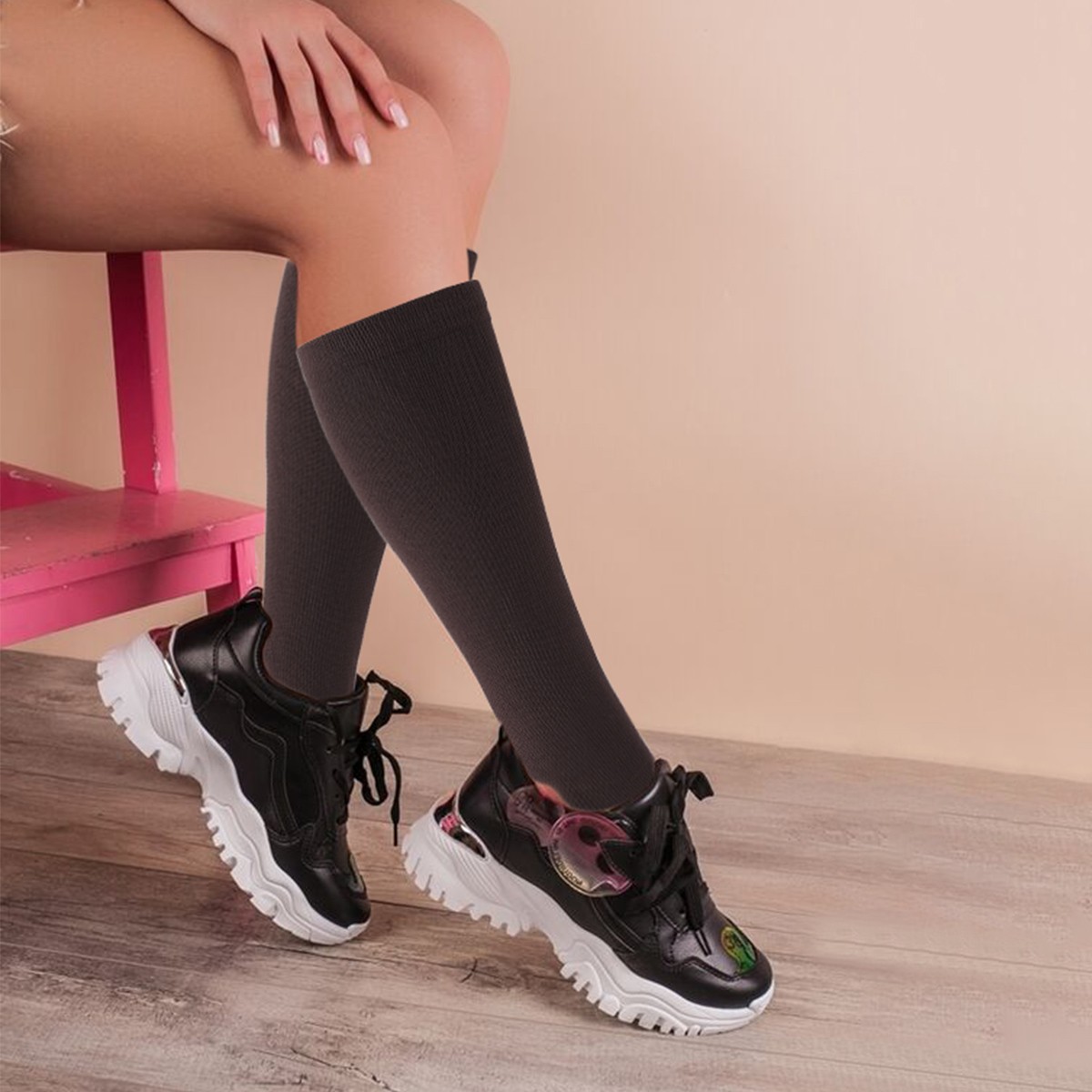 Mens Womens Copper Compression Athletic Socks Pain Relief Graduated Support Sock